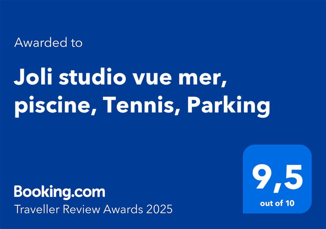 Joli Studio Vue Mer, Piscine, Tennis, Parking Antibes Eksteriør billede
